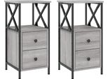 Syfax™ Comodini 2 Pz Grigio Sonoma 34X35,5X70 Cm In Legno Multistrato