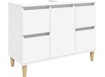 Syfax™ Mobile Lavabo Bianco 80X33X60 Cm In Legno Multistrato