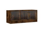 Syfax™ Mobile Porta Tv Con Ante In Vetro Rovere Fumo 102X37X42 Cm