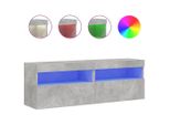 Syfax™ Mobili Tv A Parete Con Luci Led 2Pz Grigio Cemento 60X30X40 Cm