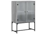 Syfax™ Mobile Con Ante In Vetro Grigio Sonoma 69X37X100 Cm