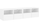 Syfax™ Mobili Tv A Parete 2Pz Bianchi 60X30X30 Cm In Legno Multistrato