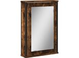 Syfax™ Mobile Bagno Specchio Rovere Fumo 42X12X60 Cm Legno Multistrato