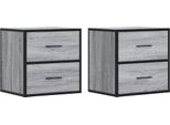 Syfax™ Comodini A Muro 2 Pz Grigio Sonoma 40X31X39,5 Cm
