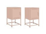 Syfax™ Comodini 2 Pz Rosa 36X39X60,5 Cm In Acciaio