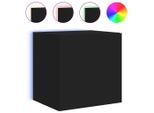 Syfax™ Mobile Tv A Parete Con Luci Led Nero 40,5X35X40 Cm