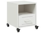 Syfax™ Comodino Bianco 36X39X43,5 Cm In Acciaio