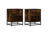 Syfax™ Comodini Rovere Fumo 2 Pz 40X31X50 Cm In Truciolato