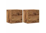 Syfax™ Comodini Legno Antico 2 Pz 40X30X40 Cm In Legno Multistrato