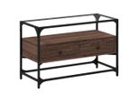 Syfax™ Mobile Tv Piano Vetro Rovere Marrone 80X35X51 Legno Multistrato