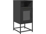 Syfax™ Comodino Nero 36X39X78 Cm In Acciaio Laminato A Freddo