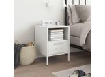 Syfax™ Comodino Bianco 36X39X50,5 Cm In Acciaio