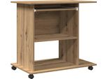 Syfax™ Scrivania Computer Rovere Artigianale Legno Multistrato