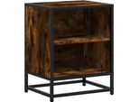 Syfax™ Comodino Rovere Fumo 40X31X50 Cm Legno Multistrato E Metallo