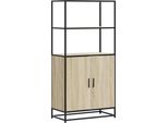 Syfax™ Credenza Rovere Sonoma 68X35X139 Cm Legno Multistrato Metallo