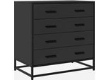 Syfax™ Cassettiera Nera 70X41X70 Cm In Legno Multistrato