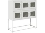 Syfax™ Credenza Bianca 100,5X39X107 Cm In Acciaio Laminato A Freddo
