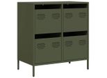 Syfax™ Credenza Verde Oliva 68X39X73,5 Cm In Acciaio Laminato A Freddo