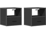 Syfax™ Comodini A Muro 2 Pz Nero 40X31X39,5 Cm