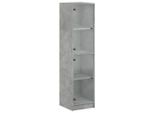 Syfax™ Credenza Con Ante In Vetro Grigio Cemento 35X37X142 Cm