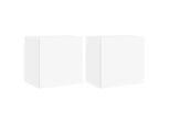 Syfax™ Mobili Tv A Parete 2Pz Bianchi 40,5X30X40 Cm Legno Multistrato