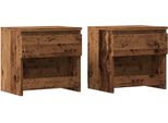 Syfax™ Comodini 2 Pz Legno Antico 40X30X39 Cm In Legno Multistrato