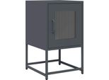 Syfax™ Comodino Antracite 36X39X60,5 Cm In Acciaio Laminato A Freddo