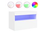 Syfax™ Mobile Tv A Parete Con Luci Led Bianco 60X30X40 Cm