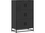 Syfax™ Credenza Nera 68X35X106,5 Cm Legno Multistrato Metallo