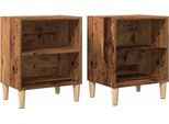 Syfax™ Comodini 2 Pz Legno Vecchio 40X30X50 Cm In Legno Multistrato