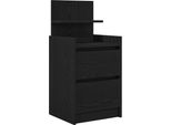 Syfax™ Comodino Con 2 Cassetti Nero 38X34X80 Cm