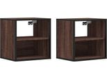 Syfax™ Comodini A Muro 2 Pz Rovere Marrone 40X31X39,5 Cm