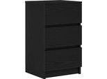 Syfax™ Comodino Con 3 Cassetti Nero 39X35X65 Cm