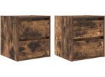 Syfax™ Comodini A Muro 2 Pz Rovere Fumo 38X34X40 Cm