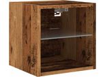 Syfax™ Mobile Tv A Parete Con Luci Led Legno Antico 30X28,5X30 Cm