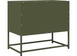 Syfax™ Mobile Tv Verde Oliva 68X39X60,5Cm In Acciaio Laminato A Freddo