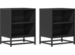 Syfax™ Comodini 2 Pz Neri 40X31X50 Legno Multistrato E Metallo