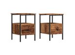 Syfax™ Comodini Legno Antico 2 Pz 34X36X50 Cm In Legno Multistrato
