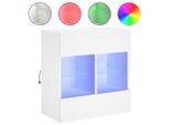 Syfax™ Mobile Tv A Parete Con Luci Led Bianco 58,5X30X60,5 Cm
