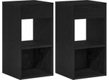 Syfax™ Comodini Con Cassetto 2 Pz Rovere Neri 35X34X66,5 Cm
