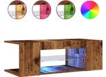 Syfax™ Mobile Porta Tv Con Led Legno Antico 90X39X30 Cm Multistrato