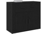 Syfax™ Credenza Rovere Nero 80 X 33 X 70 Cm Legno Multistrato