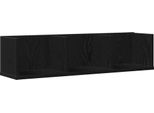 Vidaxl Scaffale A Muro Look Rovere Nero 75 X 18 X 18 Cm Materiale A Base Di Legno