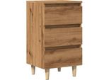Syfax™ Comodino Rovere Artigianale 40X35X69 Cm In Legno Multistrato