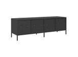 Syfax™ Mobile Tv Nero 135X39X43,5 Cm In Acciaio Laminato A Freddo