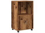 Syfax™ Mobiletto Con Ruote Legno Antico 55X40X91 Cm In Truciolato