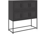 Syfax™ Credenza Nera 100,5X39X107 Cm In Acciaio Laminato A Freddo