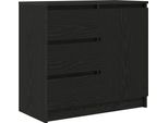 Syfax™ Credenza Con Cassetto Rovere Nero 71X35X65 Cm Legno Multistrato