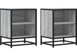 Syfax™ Comodini 2Pz Grigio Sonoma 40X31X50Cm Legno Multistrato Metallo