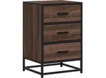 Syfax™ Comodino Rovere Marrone 40X34,5X60Cm Legno Multistrato Metallo